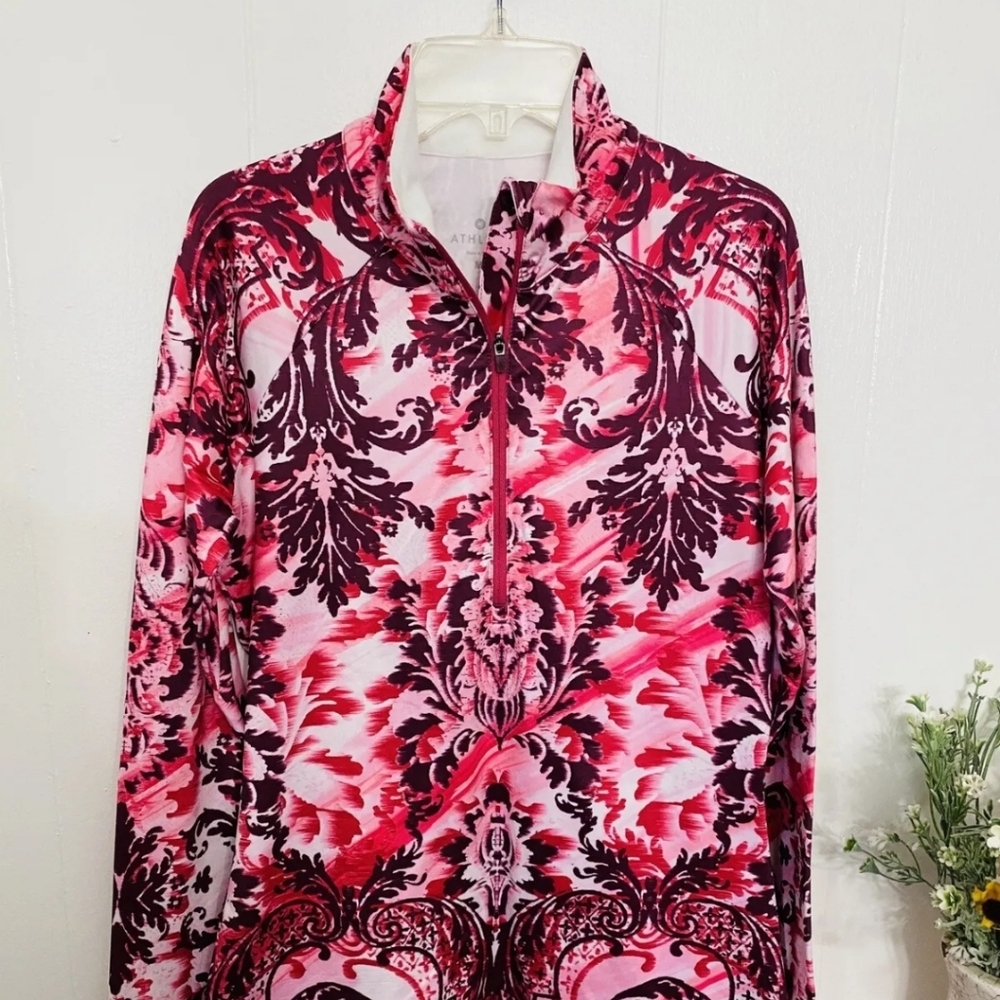 Athleta M Tatto Sierra Thermal 1/2 Zip  Thumbholes Cozy Fleece